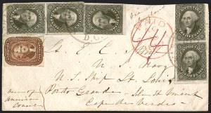 Sale 1242, Lot 323, Five-Cent: Foreign Mails (Scott 12)