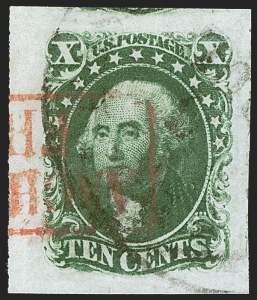 Sale 1242, Lot 344, Ten-Cent: Type II, Off-Cover (Scott 14)