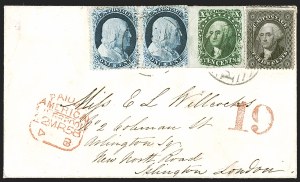 Sale 1242, Lot 355, Ten-Cent: Type II, Covers (Scott 14)