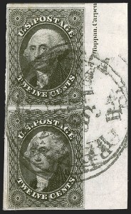 Sale 1242, Lot 394, Twelve-Cent: Off-Cover (Scott 17)