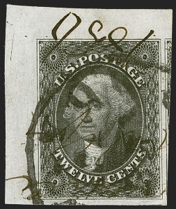 Sale 1242, Lot 396, Twelve-Cent: Off-Cover (Scott 17)