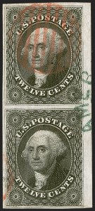 Sale 1242, Lot 399, Twelve-Cent: Off-Cover (Scott 17)