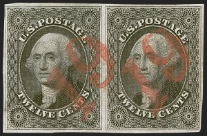 Sale 1242, Lot 414, Twelve-Cent: Off-Cover (Scott 17)