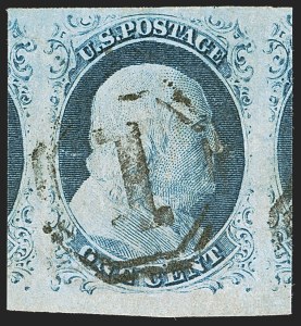 Sale 1242, Lot 47, One-Cent: Plate One Late (Scott 7, 9)