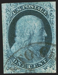 Sale 1242, Lot 98, One-Cent: Plate Three (Scott 7)