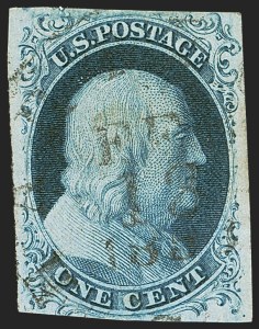 Sale 1242, Lot 99, One-Cent: Plate Three (Scott 7)