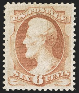 Sale 1244, Lot 249, 1873 Continental Bank Note Co. Issue (Scott 156-166), 6c Dull Pink (159) Sale 1244, Lot 249, 1873 Continental Bank Note Co. Issue (Scott 156-166)