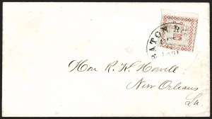 Sale 1244, Lot 523, Confederate States, Postmasters' Provisionals