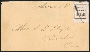 Sale 1244, Lot 524, Confederate States, Postmasters' Provisionals