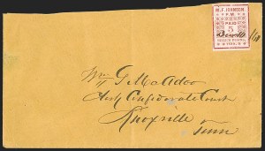 Sale 1244, Lot 549, Confederate States, Postmasters' Provisionals