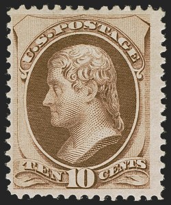 Sale 1247, Lot 278, 1870-71 National Bank Note Co. Ungrilled Issue (Scott 145-155), 10c Brown (150) Sale 1247, Lot 278, 1870-71 National Bank Note Co. Ungrilled Issue (Scott 145-155)