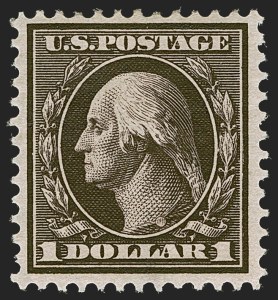 Sale 1247, Lot 505, 1908-10 Washington-Franklin Issues (Scott 331-356), $1.00 Violet Brown (342) Sale 1247, Lot 505, 1908-10 Washington-Franklin Issues (Scott 331-356)