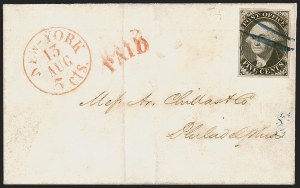 Sale 1251, Lot 1003, Free Frank, New York Postmaster's Provisional