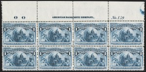 Sale 1251, Lot 1154, 1893 Columbian Issue Plate Blocks (Scott 230-240)