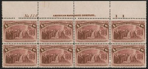 Sale 1251, Lot 1161, 1893 Columbian Issue Plate Blocks (Scott 230-240)