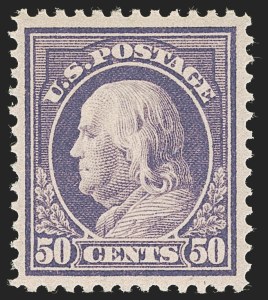 Sale 1251, Lot 1367, 1912-14 Washington-Franklin Issue (Scott 405-423), 50c Violet (421) Sale 1251, Lot 1367, 1912-14 Washington-Franklin Issue (Scott 405-423)