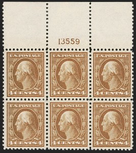Sale 1251, Lot 1454, 1917-19 Issue Platte Blocks (Scott 503-518)