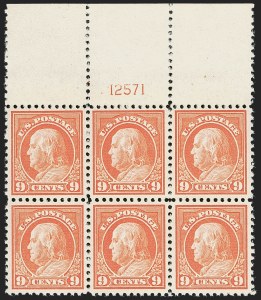 Sale 1251, Lot 1458, 1917-19 Issue Platte Blocks (Scott 503-518)
