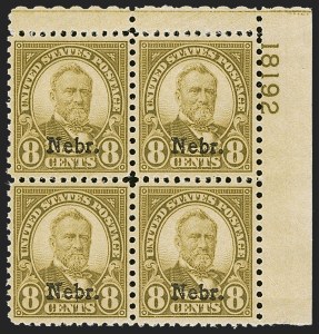 Sale 1251, Lot 1570, Kans.-Nebr. Overprints (Scott 658-679)