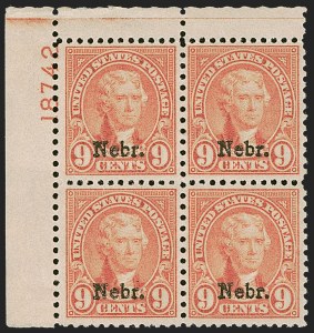 Sale 1251, Lot 1571, Kans.-Nebr. Overprints (Scott 658-679)