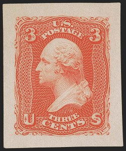 Sale 1254, Lot 602, The Jan Hofmeyr Collection of 3c 1861-68 - Proofs, Off-Cover, 3c 1861 Issue, Panama-Pacific Small Die Proofs on White Wove (56P2a, 65P2a, 66TC2a, 74TC2a) Sale 1254, Lot 602, The Jan Hofmeyr Collection of 3c 1861-68 - Proofs, Off-Cover