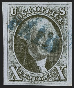 Sale 1255, Lot 108, 10c 1847 Issue: Gems and Cancellation Varieties (Scott 2)