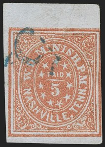 Sale 1255, Lot 1183, Confederate States: Postmasters' Provisionals
