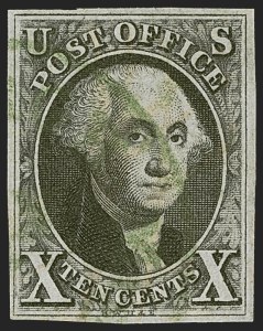 Sale 1255, Lot 122, 10c 1847 Issue: Gems and Cancellation Varieties (Scott 2)