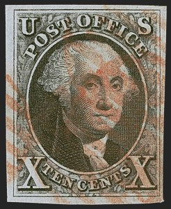 Sale 1255, Lot 128, 10c 1847 Issue: Double Transfers, Plate Varieties, Multiples (Scott 2)