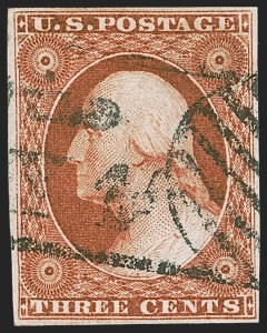 Sale 1255, Lot 176, 3c 1851 Issue: Orange Brown Shades (Scott 10-10A)