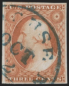 Sale 1255, Lot 177, 3c 1851 Issue: Orange Brown Shades (Scott 10-10A)