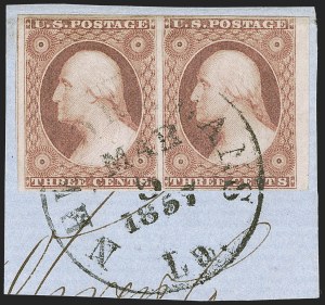 Sale 1255, Lot 196, 3c 1851 Issue: Shades (Scott 11-11A)