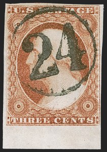 Sale 1255, Lot 214, 3c 1851 Issue: Cancellations and Chicago Perfs (Scott 11-11A)