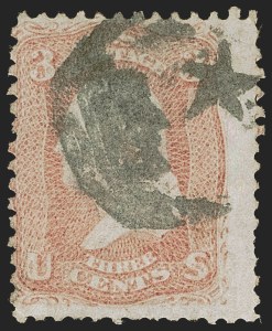 Sale 1255, Lot 405, 3c 1861 Issue, Cancellations (Scott 65)