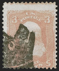 Sale 1255, Lot 409, 3c 1861 Issue, Cancellations (Scott 65)