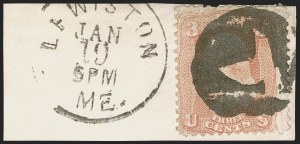 Sale 1255, Lot 413, 3c 1861 Issue, Cancellations (Scott 65)