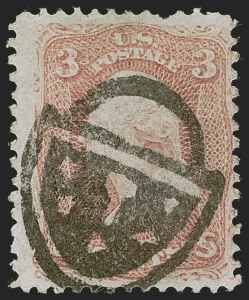 Sale 1255, Lot 428, 3c 1861 Issue, Cancellations (Scott 65)