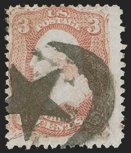 Sale 1255, Lot 430, 3c 1861 Issue, Cancellations (Scott 65)