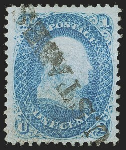 Sale 1255, Lot 567, 1867-68 Grilled Issue, E Grills (Scott 86-91)