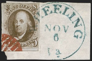Sale 1255, Lot 58, 5c 1847 Issue, Cancellations: Grid and Fancy (Scott 1)