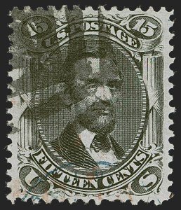 Sale 1255, Lot 585, 1867-68 Grilled Issue, E Grills (Scott 86-91)