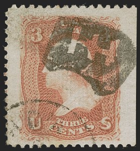 Sale 1255, Lot 598, 1867-68 Grilled Issue, F Grills (Scott 92-101)