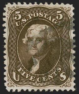 Sale 1255, Lot 608, 1867-68 Grilled Issue, F Grills (Scott 92-101)