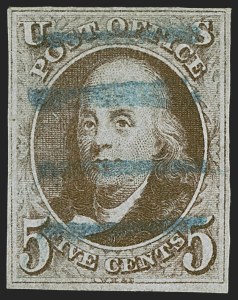 Sale 1255, Lot 64, 5c 1847 Issue, Cancellations: Grid and Fancy (Scott 1)