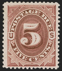 Sale 1256, Lot 2242, Postage Due, 5c Red Brown (J18) Sale 1256, Lot 2242, Postage Due