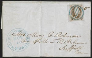 Sale 1260, Lot 13, 1847 Issue, Domestic Covers and Foreign Mails