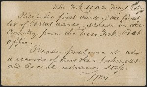 Sale 1260, Lot 141, Postal Card UX1 First Day