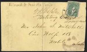 Sale 1260, Lot 174, Civil War and Confederate States: General Issues, Flag-of-Truce, Blockade