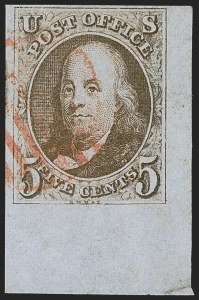 Sale 1260, Lot 7, 1847 Issue, Off-Cover