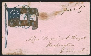 Sale 1262, Lot 400, C.S.A. Handstamped Paid and Due Markings